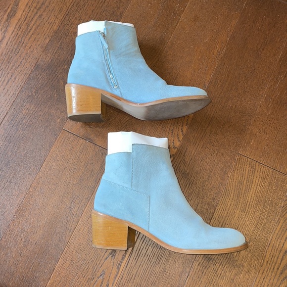 Zara Blue Suede Boots - Picture 2 of 9